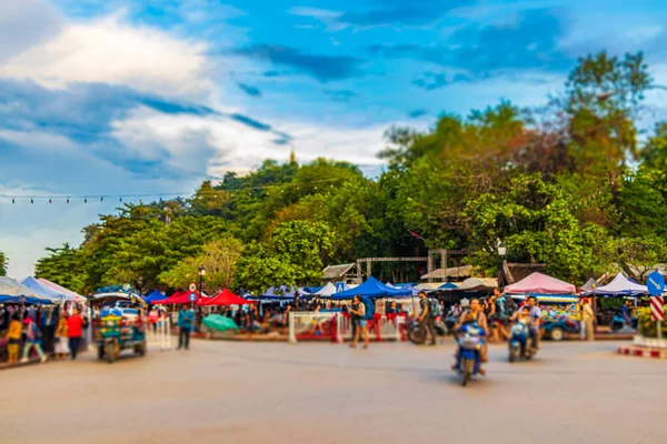 Luang Prabang Laos Listopad 2018 Niewyraźne Poruszenie Kolorowa Droga Krajobraz — Zdjęcie stockowe