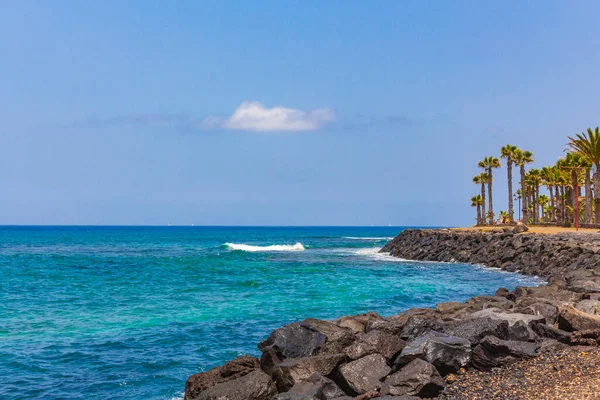 Пейзаж Пляжна Панорама Плайя Дель Каміс Канарського Острова Тенеріфе Африці — стокове фото