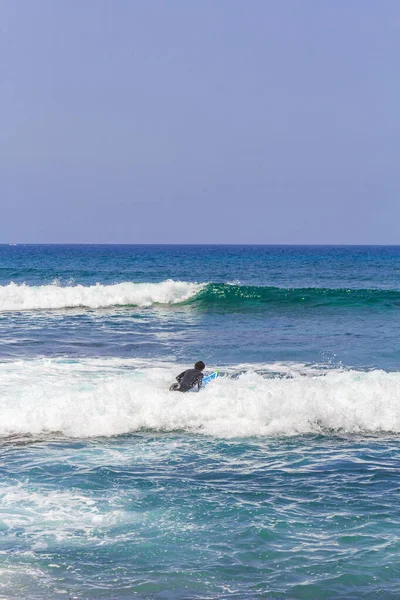 Surfez Dans Les Vagues Playa Del Camis Aux Canaries Espagne — Photo