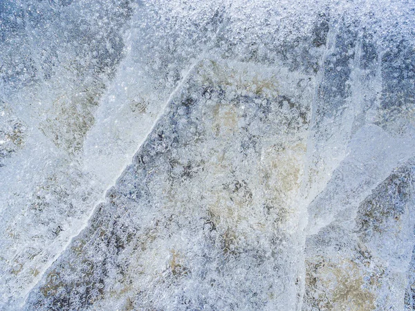 Textura Makro Snímek Tyrkysově Modrého Zamrzlého Vodopádu Norsku — Stock fotografie