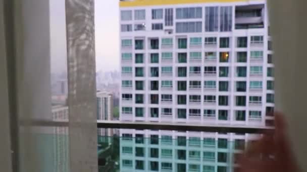 Bangkok City Panorama Skyscraper Cityscape Capital Thailand — Stock Video