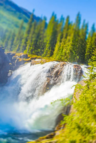 Rjukandefossen Met Waas Beweging Hemsedal Viken Noorwegen Mooiste Waterval Van — Stockfoto