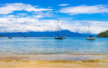 Praia da Julia Beach Julia in Abraao Ilha Grande Angra dos Reis Rio de Janeiro Brazil.
