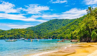 Praia da Julia Beach Julia in Abraao Ilha Grande Angra dos Reis Rio de Janeiro Brazil.