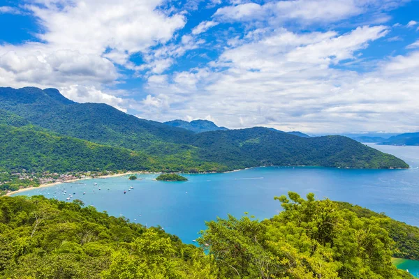 Die Große Tropische Insel Ilha Grande Abraao Strand Panorama Drohne — Stockfoto