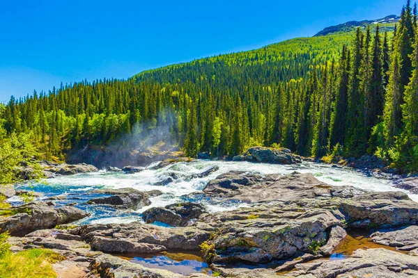 Gyors Folyó Víz Vízesés Rjukandefossen Hemsedal Viken Norvégia — Stock Fotó