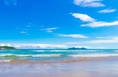 Muhteşem Praia de Lopes Mendes plajı Angra dos Reis Rio de Janeiro Brezilya 'daki büyük tropikal ada Ilha Grande.