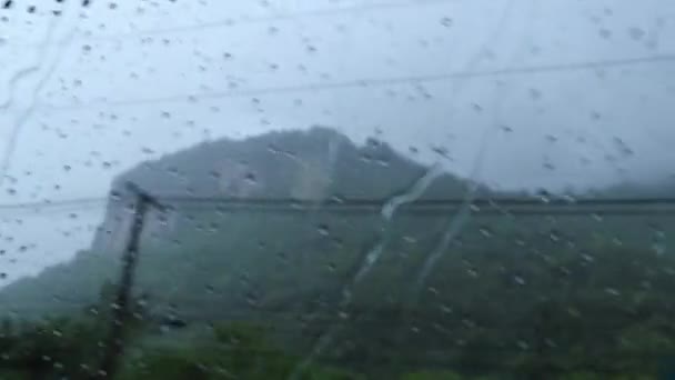 Rijden Door Natuurgebieden Thailand Tijdens Moesson Regenseizoen — Stockvideo