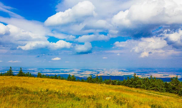 Paisaje Vista Panorámica Desde Cima Del Pico Montaña Brocken Las — Foto de Stock