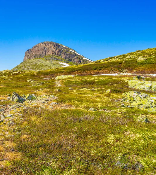 Erstaunlicher Storehodn Gipfel Und Felsformationen Veslehodn Berg Hydnefossen Wasserfall Hemsedal — Stockfoto