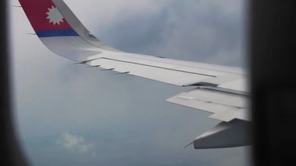 Bangkok Thailand Mai 2018 View Out Airplane Window While Dangerous — Stockvideo