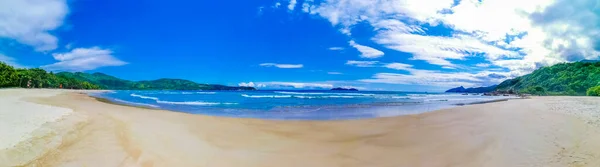 Niesamowita Panorama Plaży Praia Lopes Mendes Wielkiej Tropikalnej Wyspie Ilha — Zdjęcie stockowe