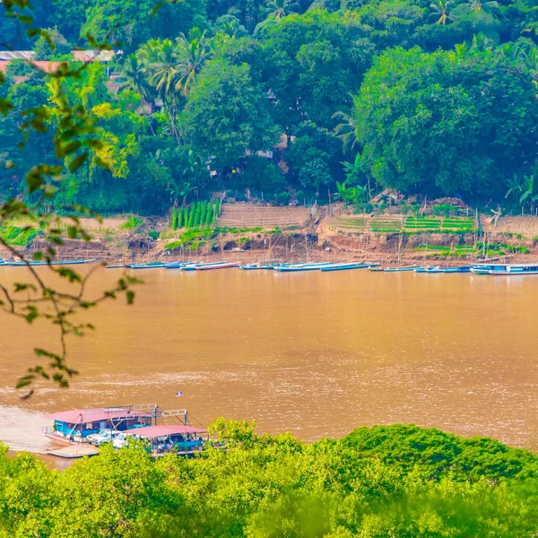 Mekong Nehri Luang Prabang Şehri Güneydoğu Asya Laos Dünya Turnesinde — Stok fotoğraf