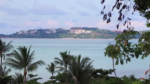 Amazing Koh Samui Ilha Praia Paisagem Panorama Com Água Azul — Vídeo de Stock