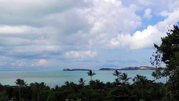 Fantastisk Koh Samui Strand Och Landskap Panorama Med Klar Turkos — Stockvideo