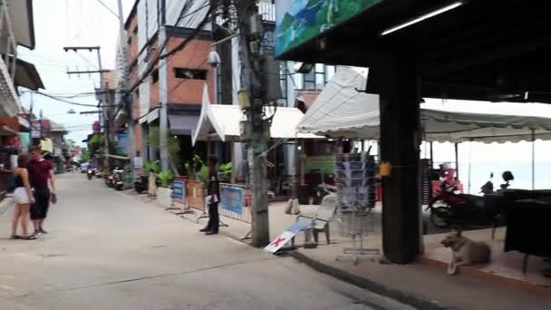 Surat Thani Tailandia Mai 2018 Bares Restaurantes Callejeros Mercado Nocturno — Vídeos de Stock