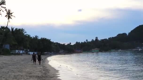 Úžasný Ostrov Koh Samui Pláž Krajina Panorama Západem Slunce Thajsku — Stock video