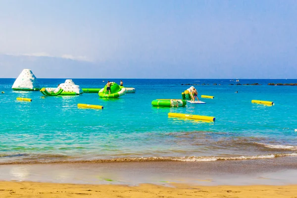 Tenerife Espanha Julho 2014 Paisagem Praia Promenade Panorama Playa Las — Fotografia de Stock