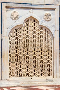 Agra Hindistan 'daki Taj Mahal. Mogul mermeri. Anıt mezar..