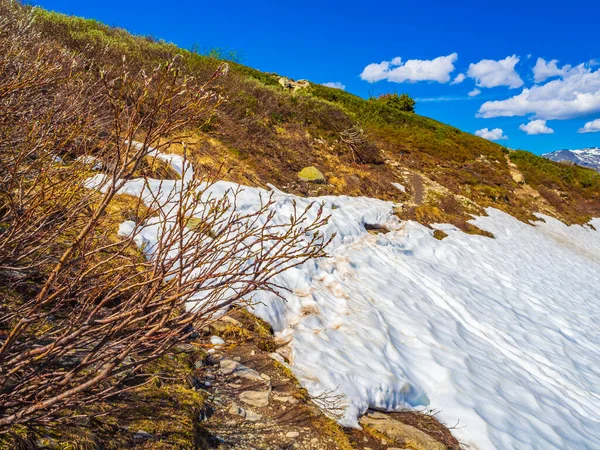 Сніг Лід Літній Пейзажній Панорамі Прекрасної Норвегії Гемседаль — стокове фото