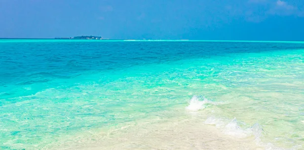 Färggradient Vid Sandbanksöarna Madivaru Och Finolhu Rasdhoo Atoll Maldiverna — Stockfoto