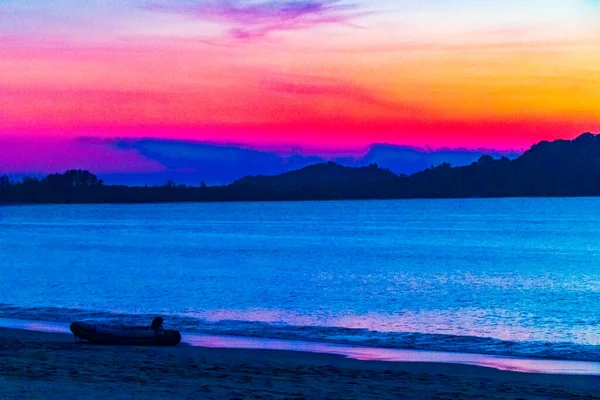 Regenbogenfarben Des Schönsten Sonnenuntergangs Auf Der Tropical Paradise Insel Koh — Stockfoto