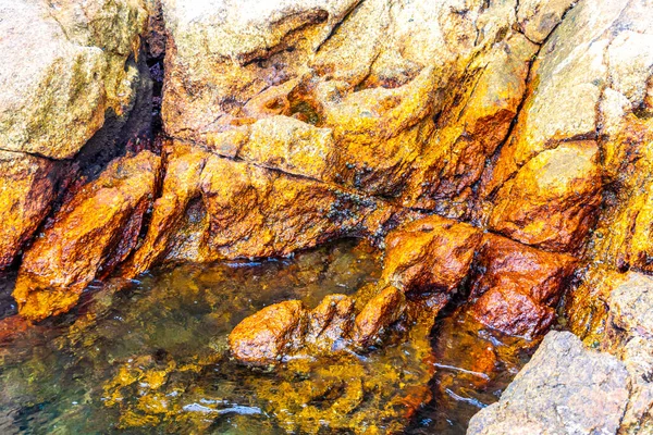 Kalim Sahili tropik kayalık manzara manzarası turkuvaz mavisi berrak su dalgaları Ilha Grande Büyük Adası 'nda kum ve kaya kayaları Angra dos Reis Rio de Janeiro Brezilya.