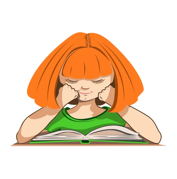 Παιδί που διαβάζει ένα βιβλίο — Διανυσματικό Αρχείο