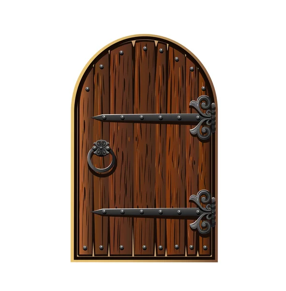 Houten deur. De fantastische vintage deur. — Stockvector
