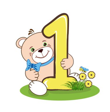 bir numara ve neşeli ayı