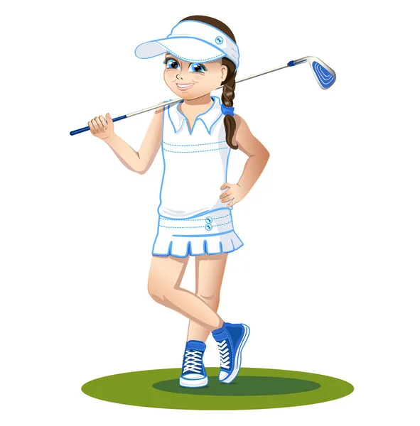 Golfer with golf club — Stock Vector