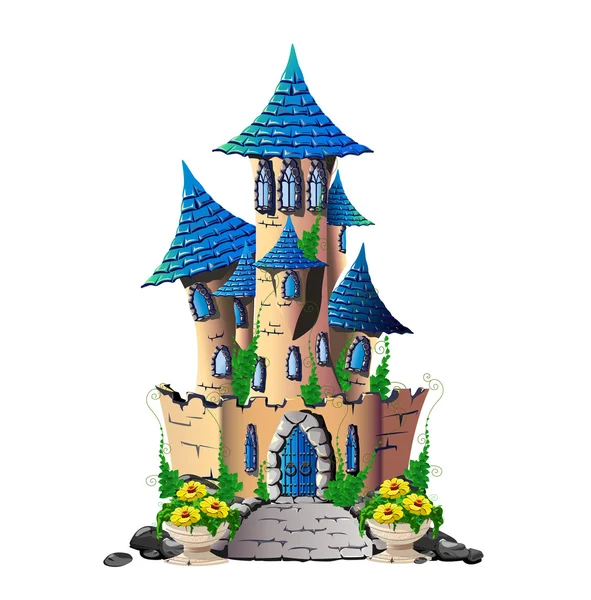 Fairytale castle on a white background is insulated — Stock Vector