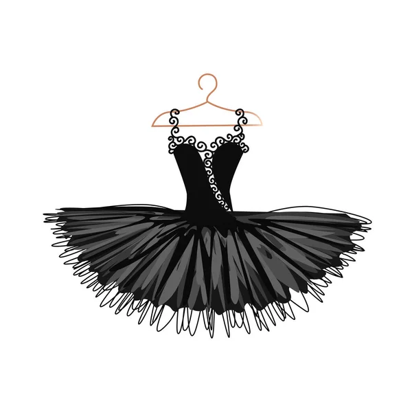 Broşür, poster, davetiye ya da sosyal medya için askıda asılı güzel bir bale eteğinin vektör illüstrasyonuName