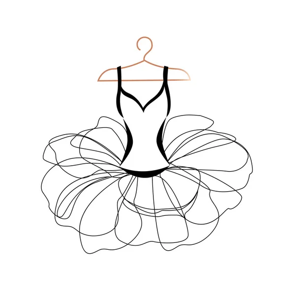 Ilustración Vectorial Hermoso Tutú Ballet Una Percha Para Decorar Volante — Vector de stock