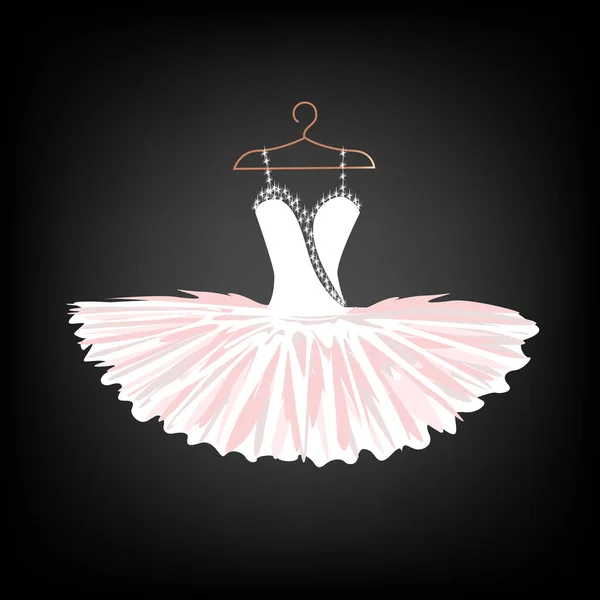 Vektorová Ilustrace Krásné Baletní Tutu Ramínku Pro Zdobení Letáku Plakátu — Stockový vektor