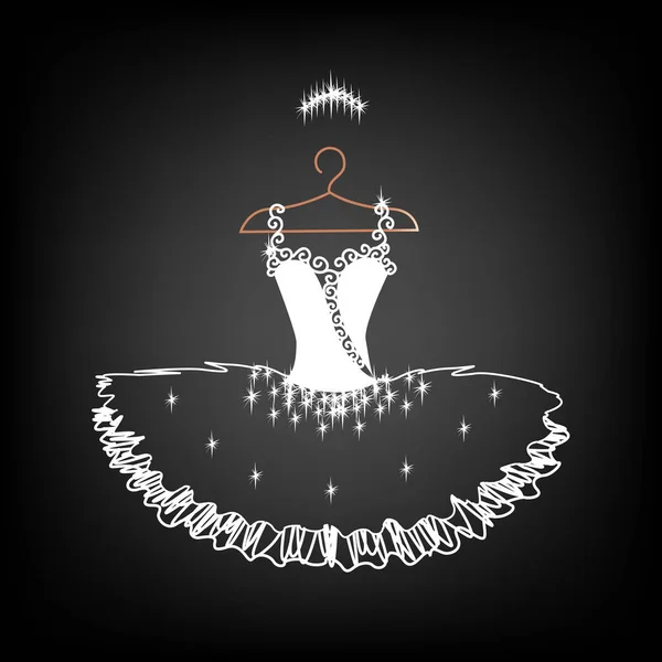 Vector Illustration Beautiful Ballet Tutu Hanger Decorating Flyer Poster Invitation — Stock Vector