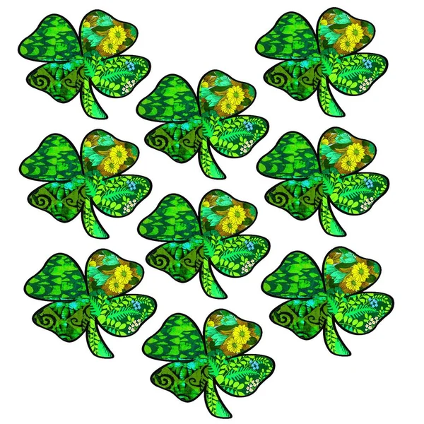 Yeşil retro çiçek desenli kumaştan yapılmış Retro Shamrock. Aziz Patrick günü için harika bir retro hediye. Şirin İrlanda Onur hediyesi. 