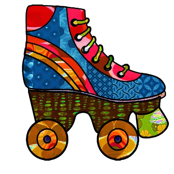 Ретро Скейт Цветного Винтажа Отличный Ретро Подарок Хиппи Хиппи Друзей — стоковое фото