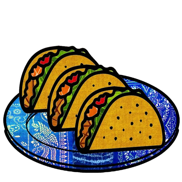Tacos Κατασκευασμένο Από Ρετρό Πολύχρωμο Ύφασμα Υπέροχο Δώρο Για Τους — Φωτογραφία Αρχείου