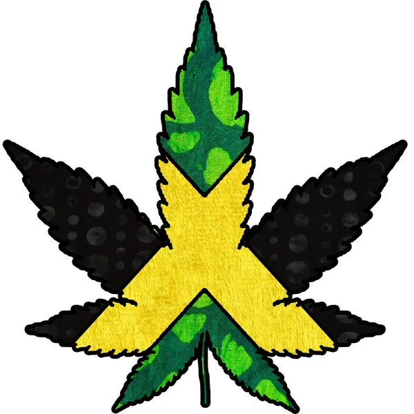 Jamaika temalı kenevir yaprağı