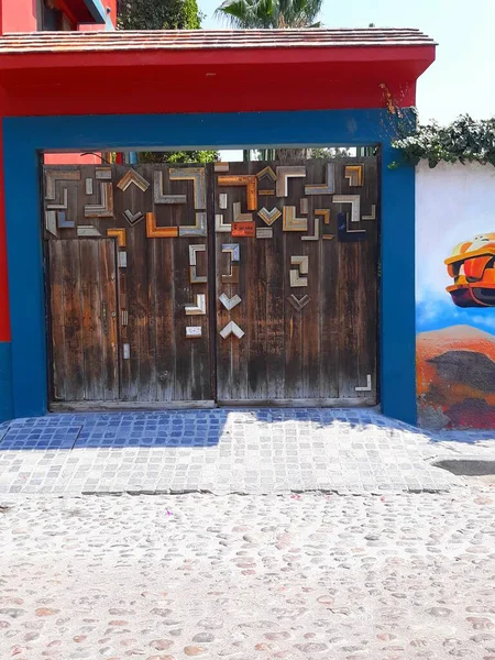 Graffiti Mural Rua Parede México Com Videiras Verdes — Fotografia de Stock