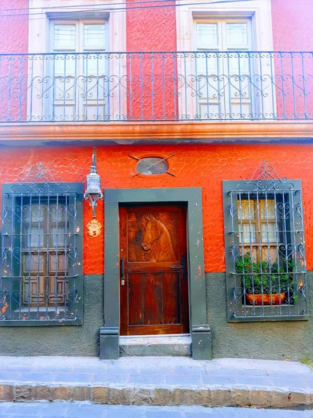 Красочные Антикварные Дома Историческом Сан Мигель Альенде Мексико — стоковое фото