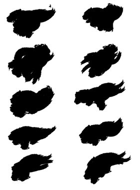 vektör kümesi grunge fırça darbeleri.