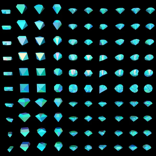 Ensemble vectoriel d'éléments de conception en diamant — Image vectorielle