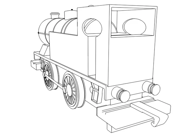 矢量复古火车，老式的矢量符号 — 图库矢量图片