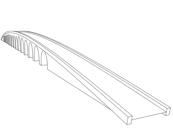 Vector illustration of isolated cartoon bridge — Stock Vector