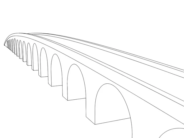 Illustration vectorielle d'un pont de dessin animé isolé — Image vectorielle