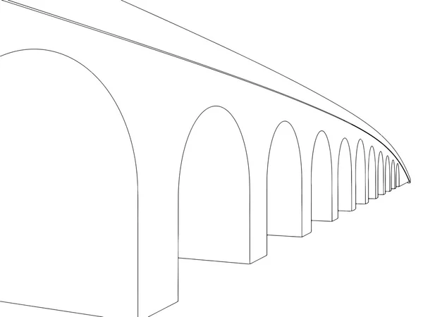 Ilustração vetorial da ponte dos desenhos animados isolada — Vetor de Stock
