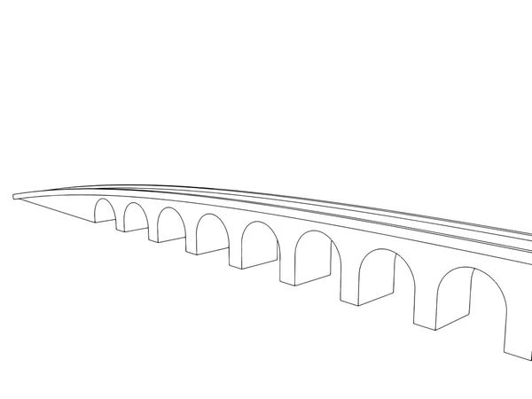 Vectorillustratie van geïsoleerde cartoon brug — Stockvector