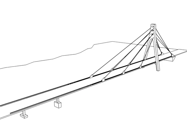 Illustration einer isolierten Cartoon-Brücke auf Weiß — Stockvektor